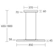 Balkenleuchte Modell Leonora, 850mm, technische Zeichnung