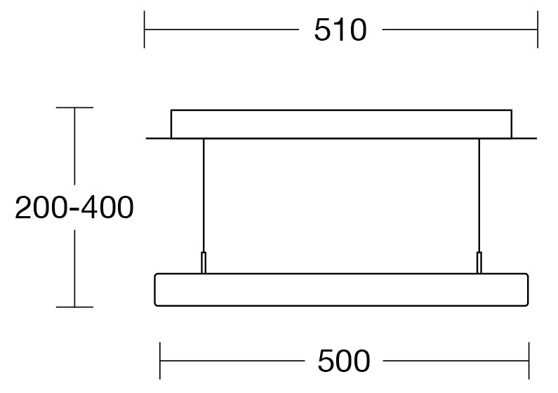 Deckenleuchte Modell Leonora, 500mm x 510mm, technische Zeichnung