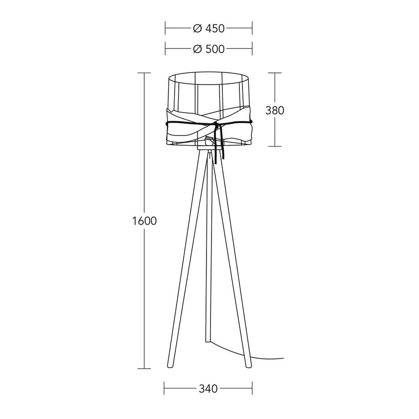 Stehleuchte Modell Lore, technische Zeichnung 