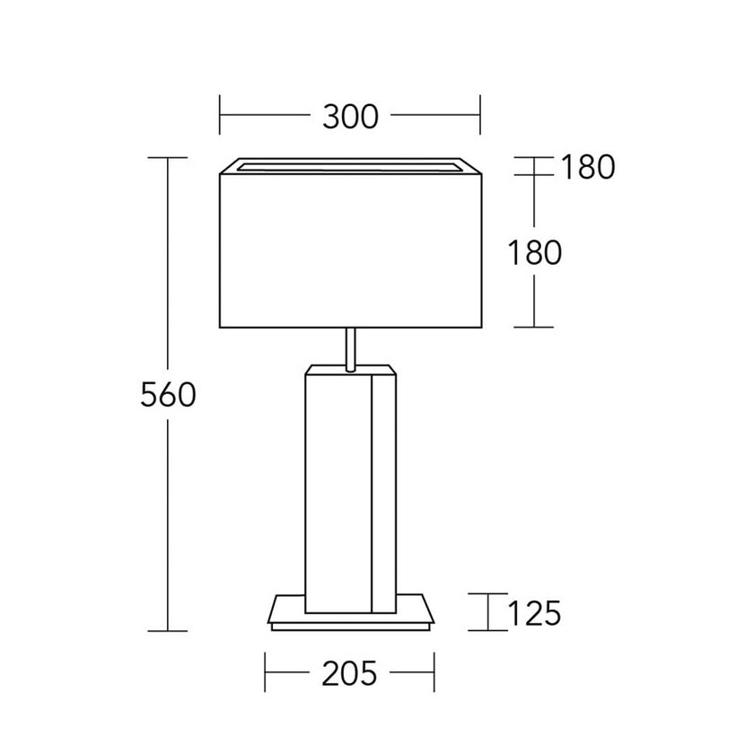 Hockerleuchte Modell Miss Hilton, technische Zeichnung