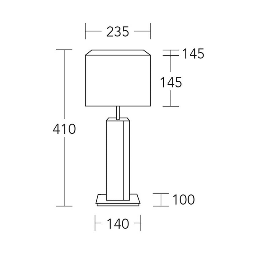 Tischleuchte Modell Miss Hilton, technische Zeichnung