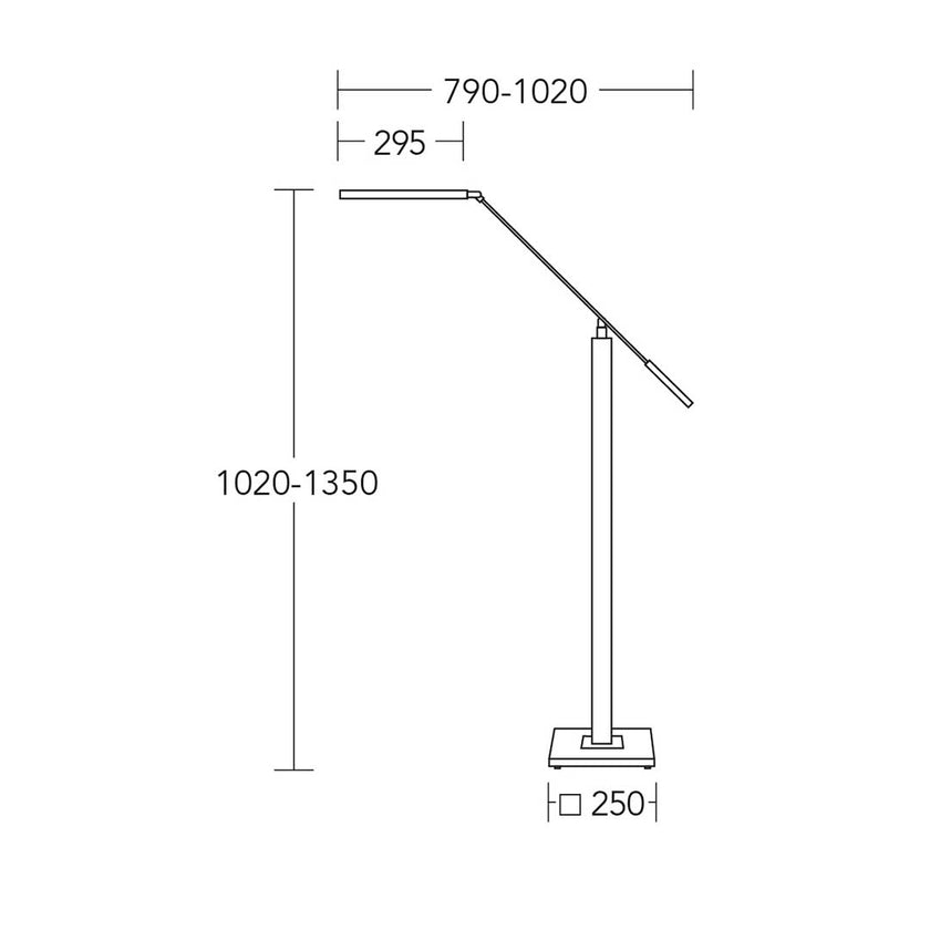 Leseleuchte, Modell Otto O, technische Zeichnung