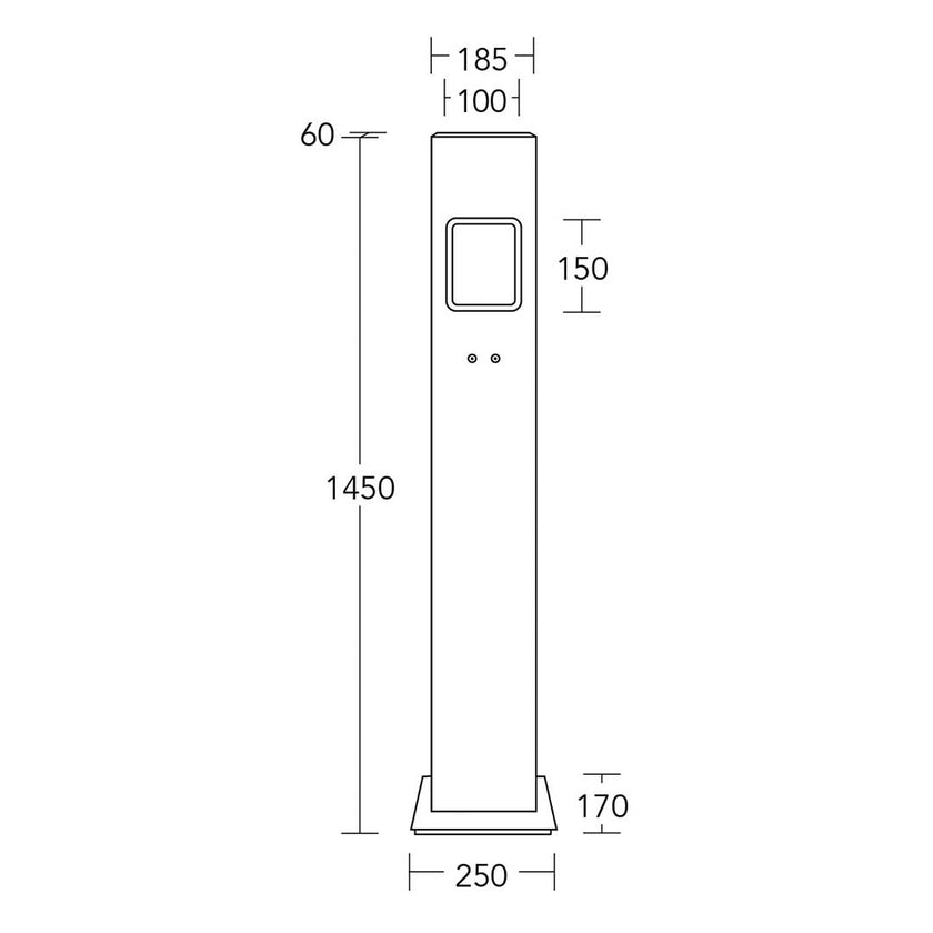 Stehleuchte, Modell Pan, technische Zeichnung
