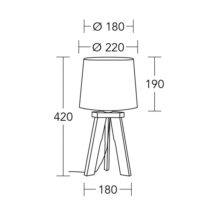 technische Zeichnung Tischleuchte Tre