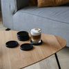 Coasters black oak wood (6 pieces)