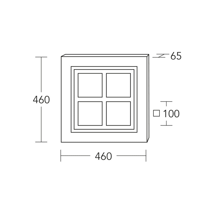 Deckenleuchte Modell Heart of Mio, technische Zeichnung 
