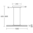 Balkenleuchte Modell Karl H, 1000mm, technische Zeichnung