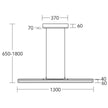 Balkenleuchte Modell Karl K, 1300mm, technische Zeichnung