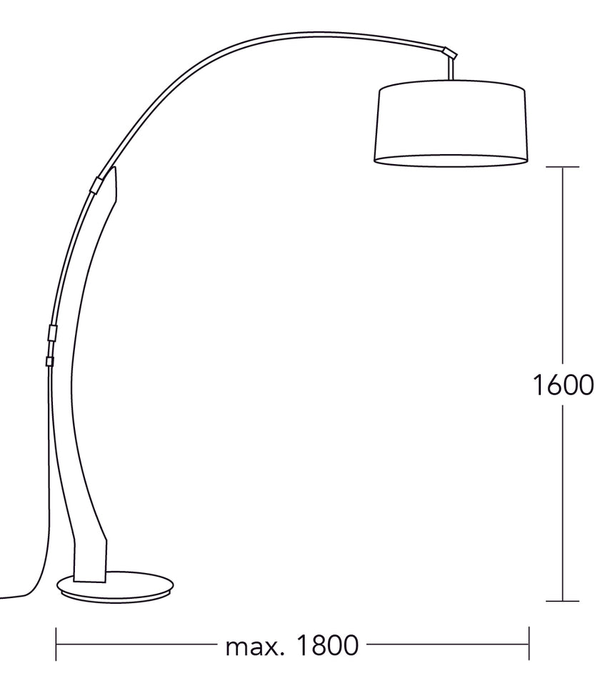 technische Zeichnung zur Bodenstehleuchte Amos
