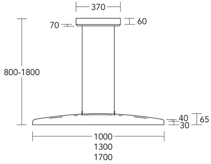 Arco LED Balkenleuchte Ober- und Unterlicht mit Rollizug
